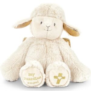 Demdaco Cream and Gold Stuffed Lamb